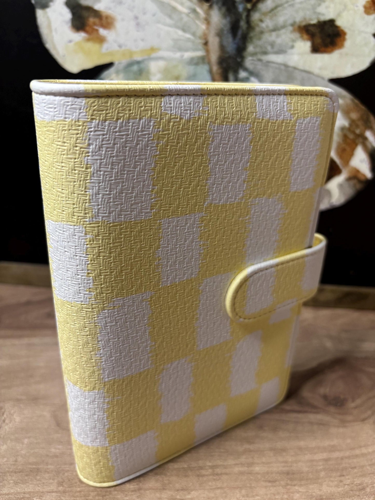 Textured A6 Binder | PU Leather | Budget Binder | Checkered Glitch | Cash Stuffing Binder | Comes W Dashboard