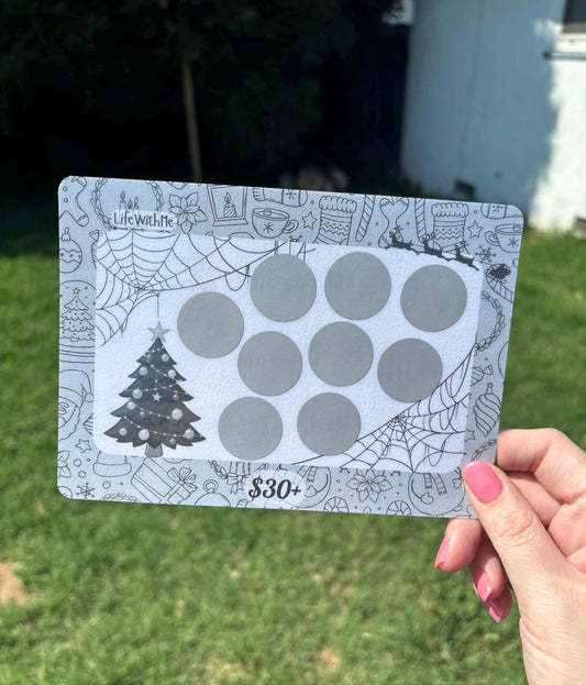 Dark Christmas scratch off savings challenge | A5 | Laminated