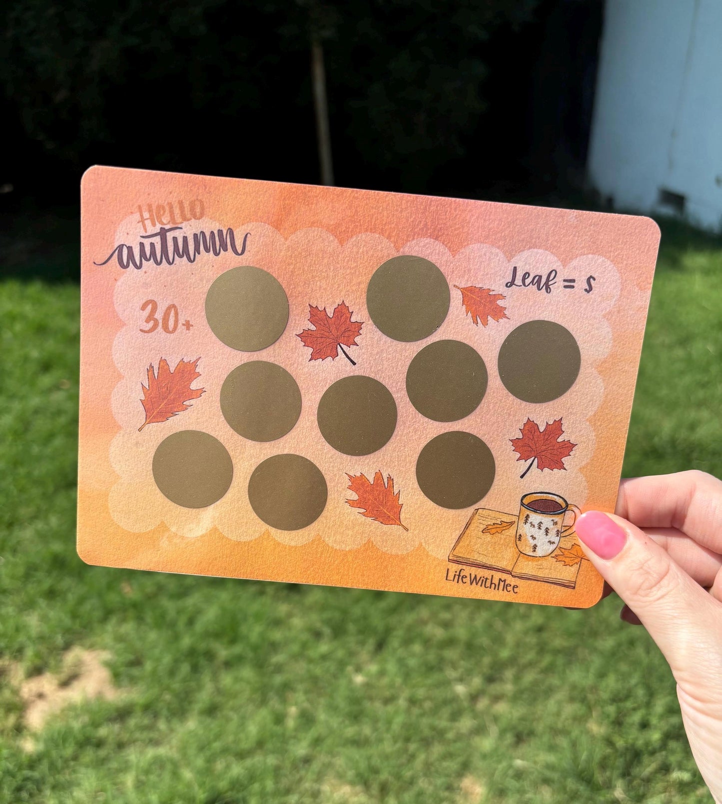 Hello Autumn scratch off savings challenge | A5 | Laminated