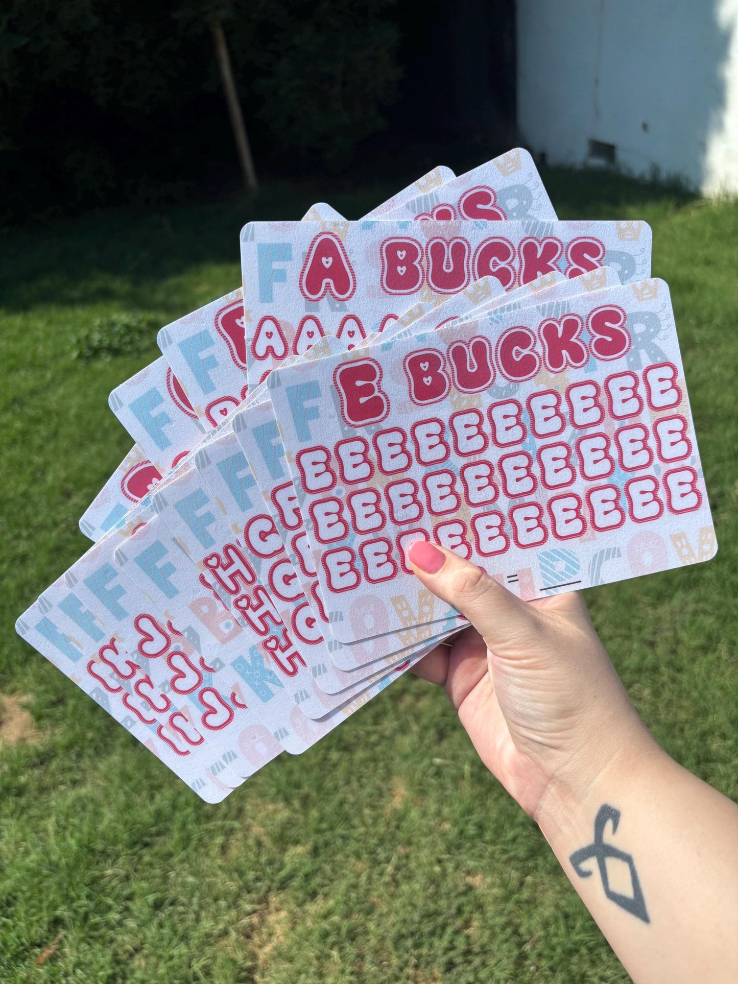Letter Bucks | Double Sided | scratch off savings challenge | A5 | Laminated