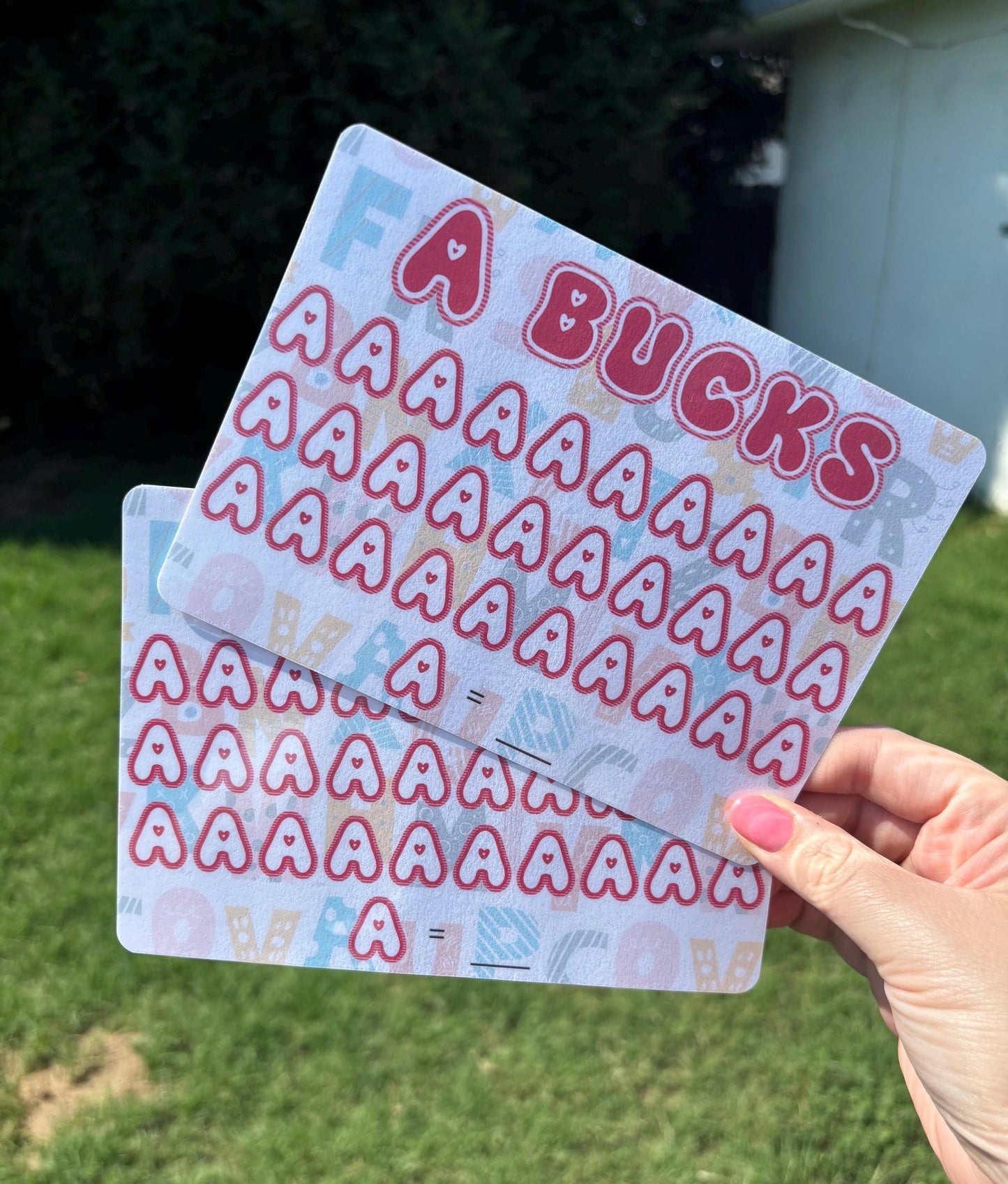 Letter Bucks | Double Sided | scratch off savings challenge | A5 | Laminated