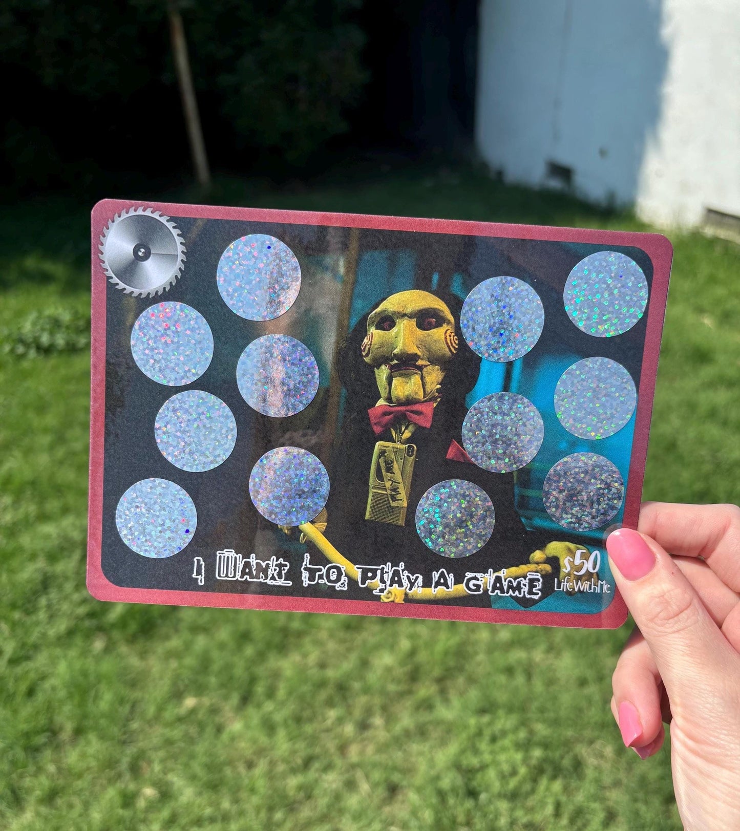 Saw “I want to play a game” scratch off savings challenge | A5 | Laminated