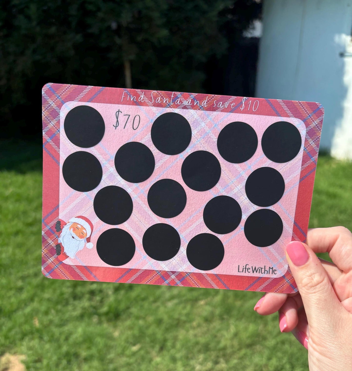 Santa scratch off savings challenge | A5 | Laminated