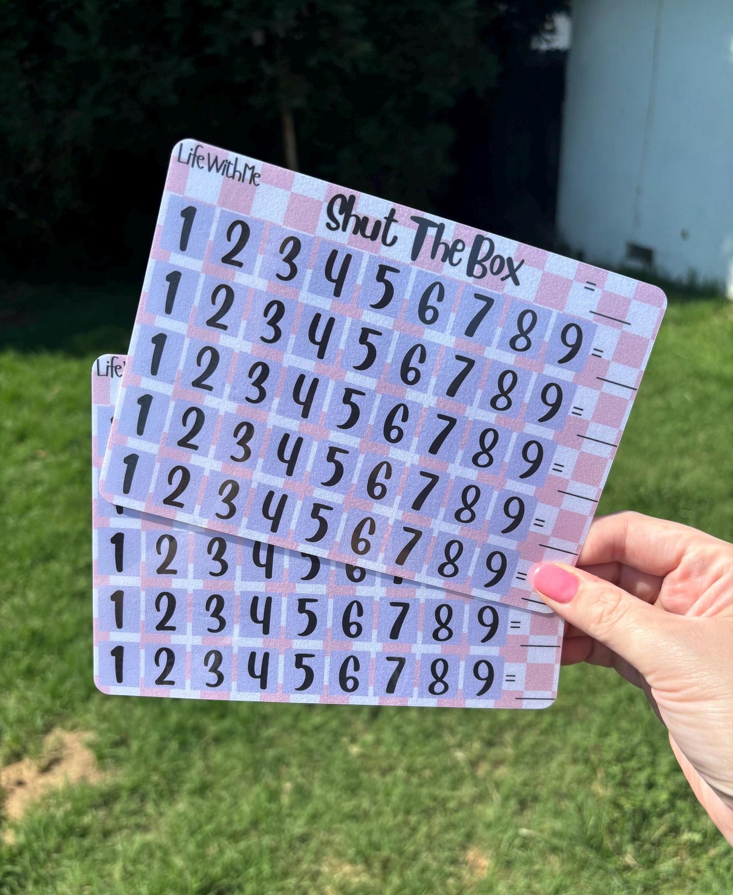 Shut the Box scratch off savings challenge | A5 | Laminated