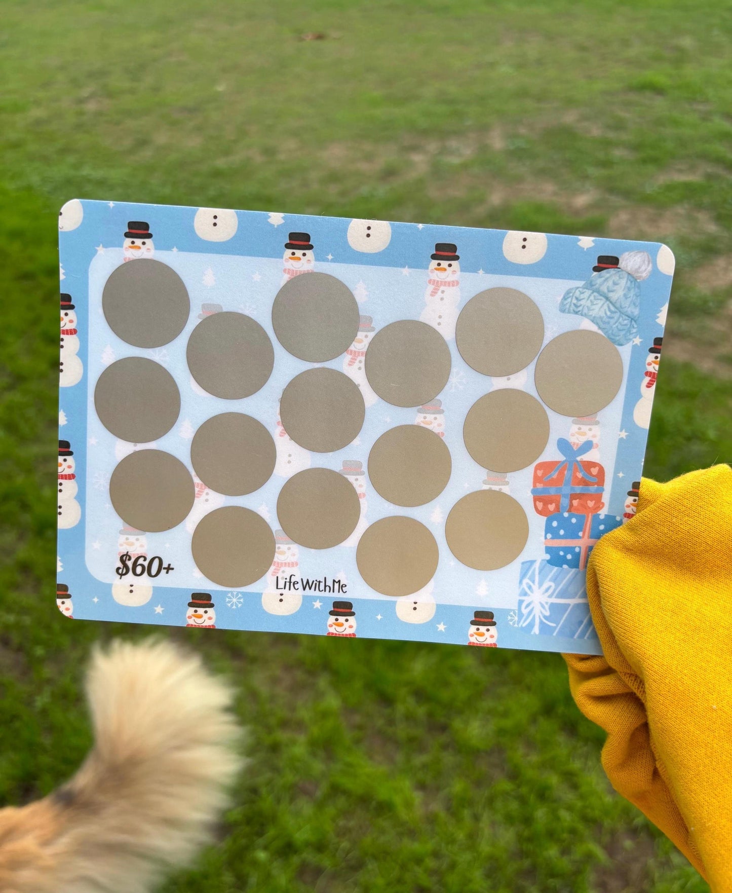 Snowman scratch off savings challenge | A5 | Laminated | Double Sided