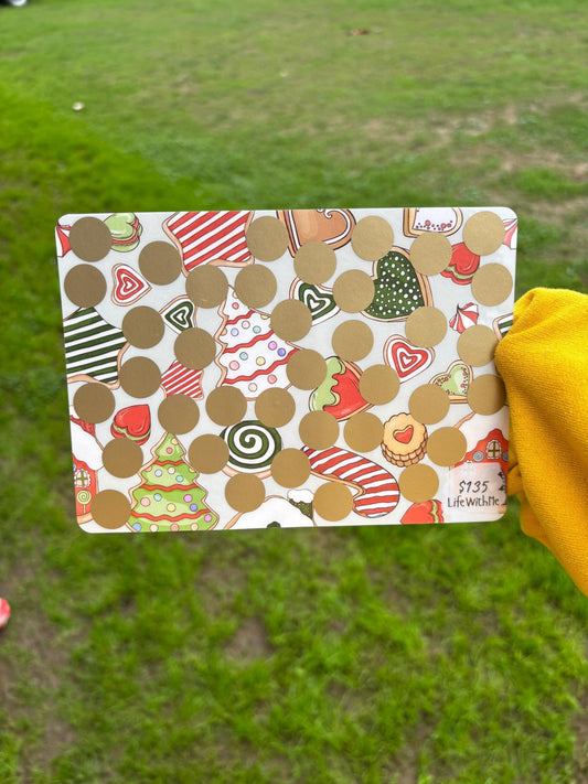 Christmas Cookies scratch off savings challenge | A5 | Laminated | Double Sided