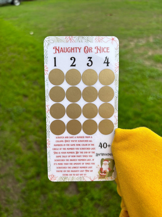Santa’s List scratch off savings challenge | A6 | Laminated | Double Sided