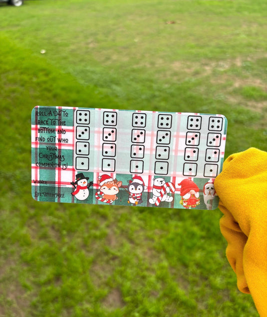 Christmas Dice Race savings challenge | A6 | Laminated | Double Sided