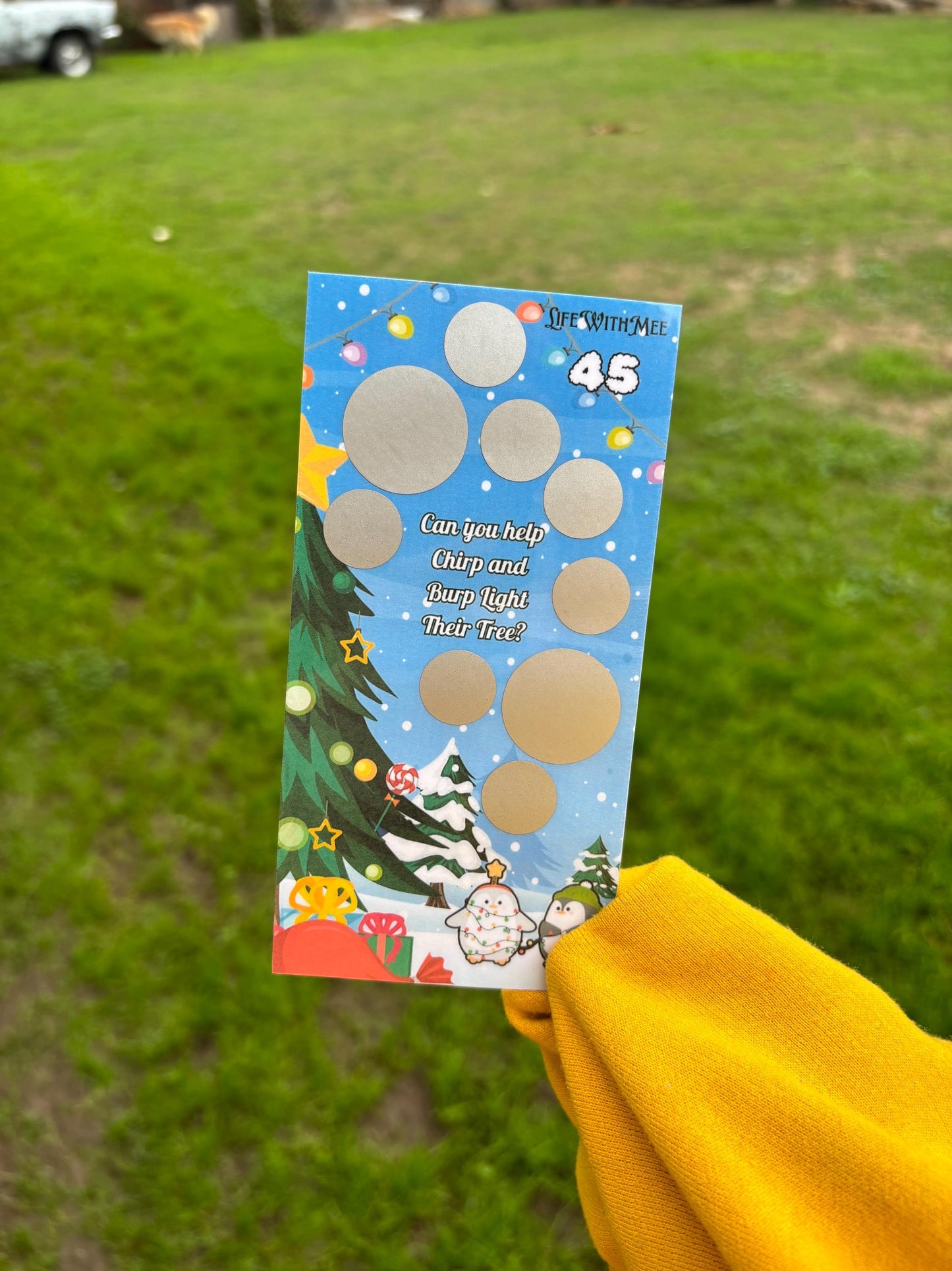Christmas Lights scratch off savings challenge | A6 | Laminated | Double Sided
