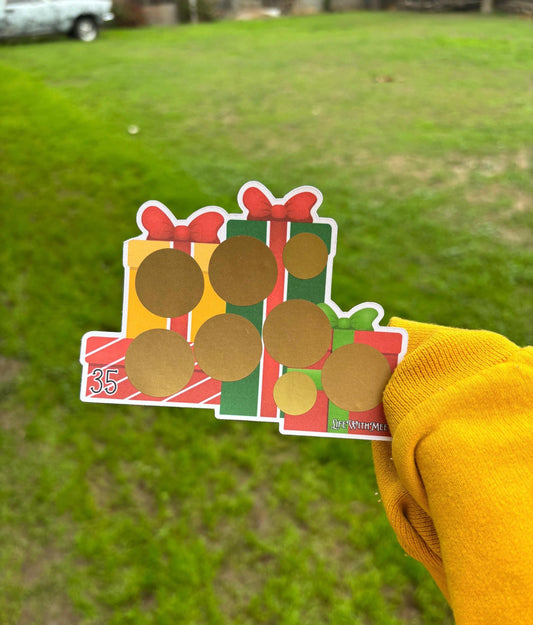 Christmas Present scratch off savings challenge | A6 | savings challenge